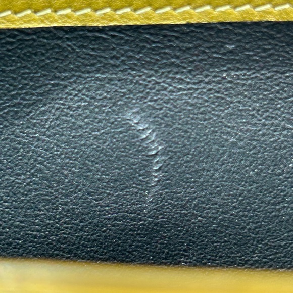 SAINT LAURENT CASSANDRE LARGE WALLET ON CHAIN QUILTED LEATHER GREEN GOLD NEW! - Picture 16 of 16